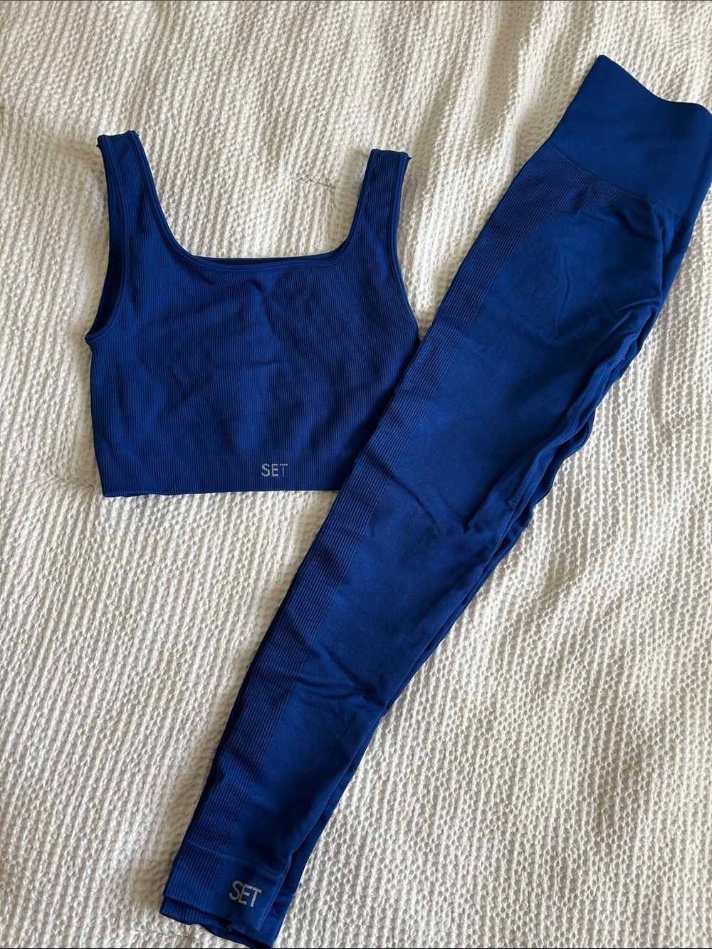 SET Active Royal Blue Seamless Sports Bra & Leggings Set